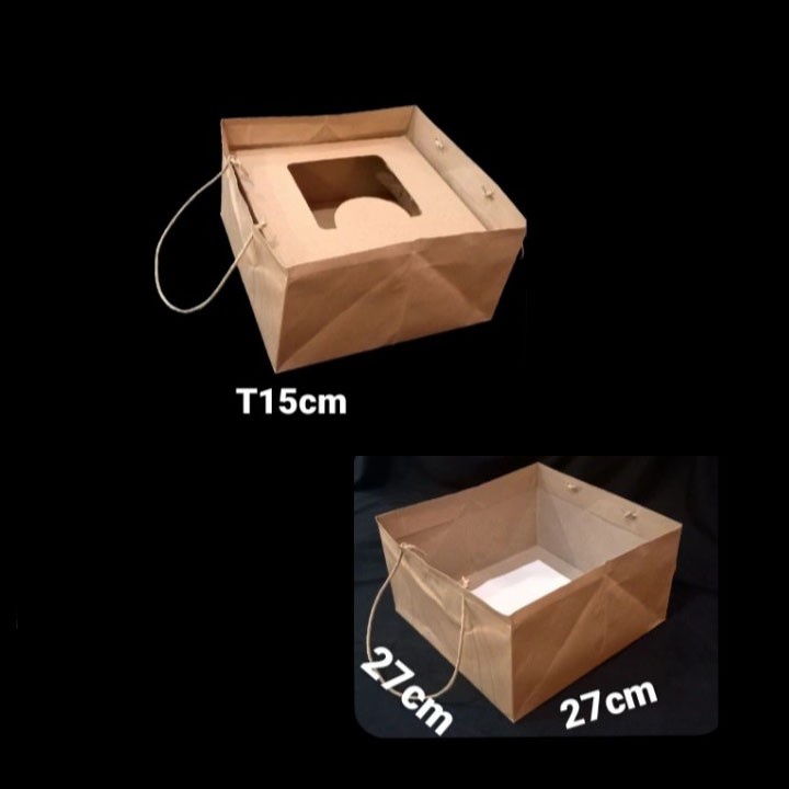 

paperbag coklat polos gift kantong kertas ukuran 27x27x15 cm paper bag packing box tas kertas souvenir