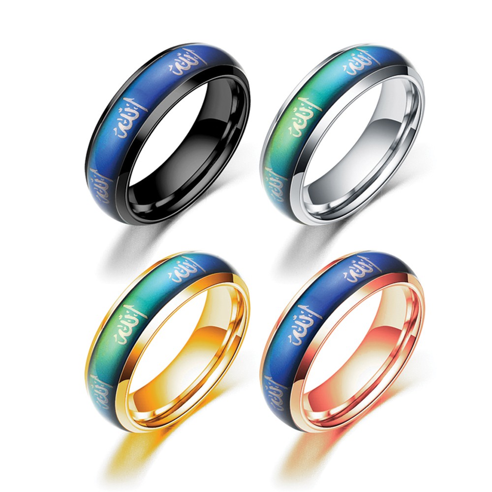 LRC Cincin Tauhid Muslim Lafadz Allah Mood Ring Bahan Stainless CMY03