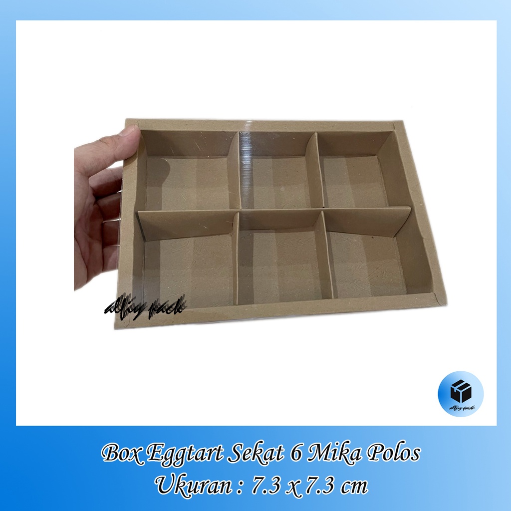 

1pack isi 5pcs BOX EGGTART TUTUP MIKA POLOS SEKAT 6 LUBANG UKURAN 7.3X7.3X4.5 CM DUS PACKAGING MOONCAKE KUE BULAN CAKE BOX MICA FRUITPIE INSERT 6 KOTAK KEMASAN EGG TART BAKPAO