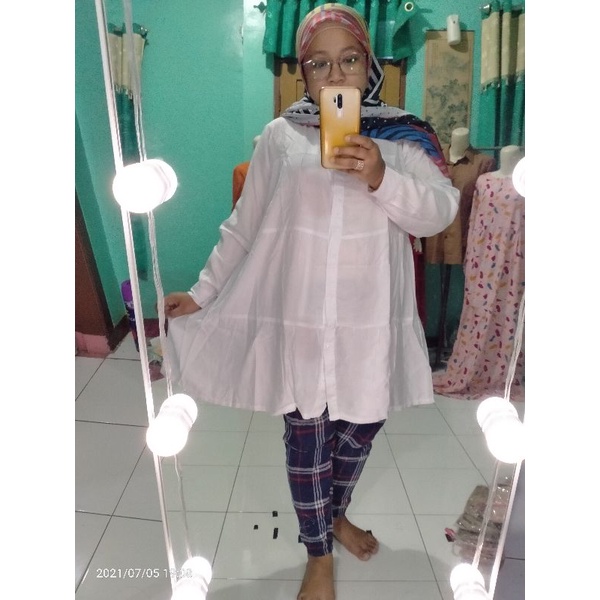 Tunik rayon/tunik polos/tunik dewasa/ putih