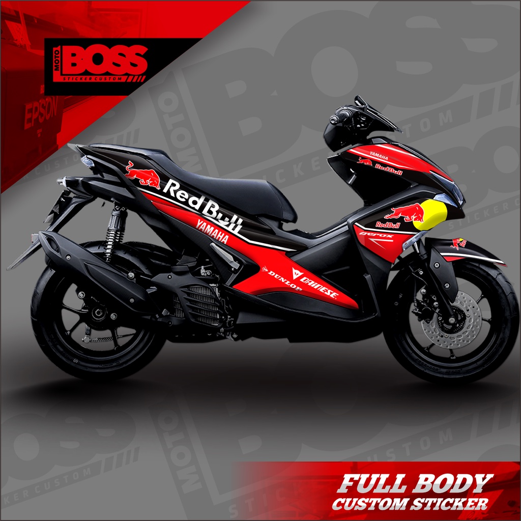 Decal Sticker Stiker Yamaha Aerox 155 Full Body Sticker Decal Aerox 155 Motif redbull