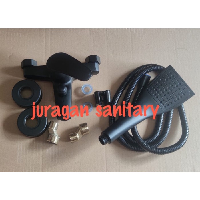 Kran Air/Keran/Shower/Bathtub/Lengkap dengan Shower Panas Dingin Hitam