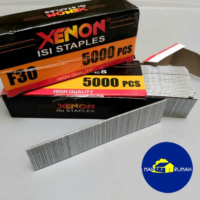 Isi Refill Staples Mesin Paku Tembak Stapler Gun Brad Nailer Nail T I 30mm - XENON F30