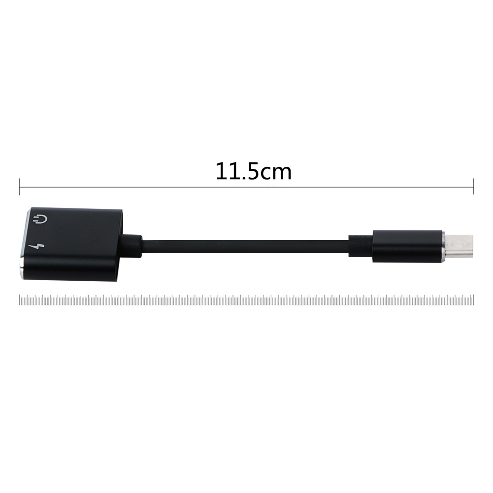 Adaptor USB Type C to AUX 3.5mm Headphone + USB Type C - W1O33 - OMIPJ2BK Black