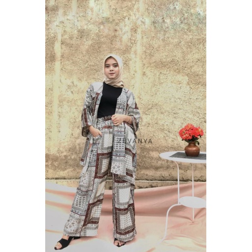 TIARA SET - Oneset Kondangan Motif Wanita Atasan Celana Baju Lengan Panjang  / Setelan Wanita