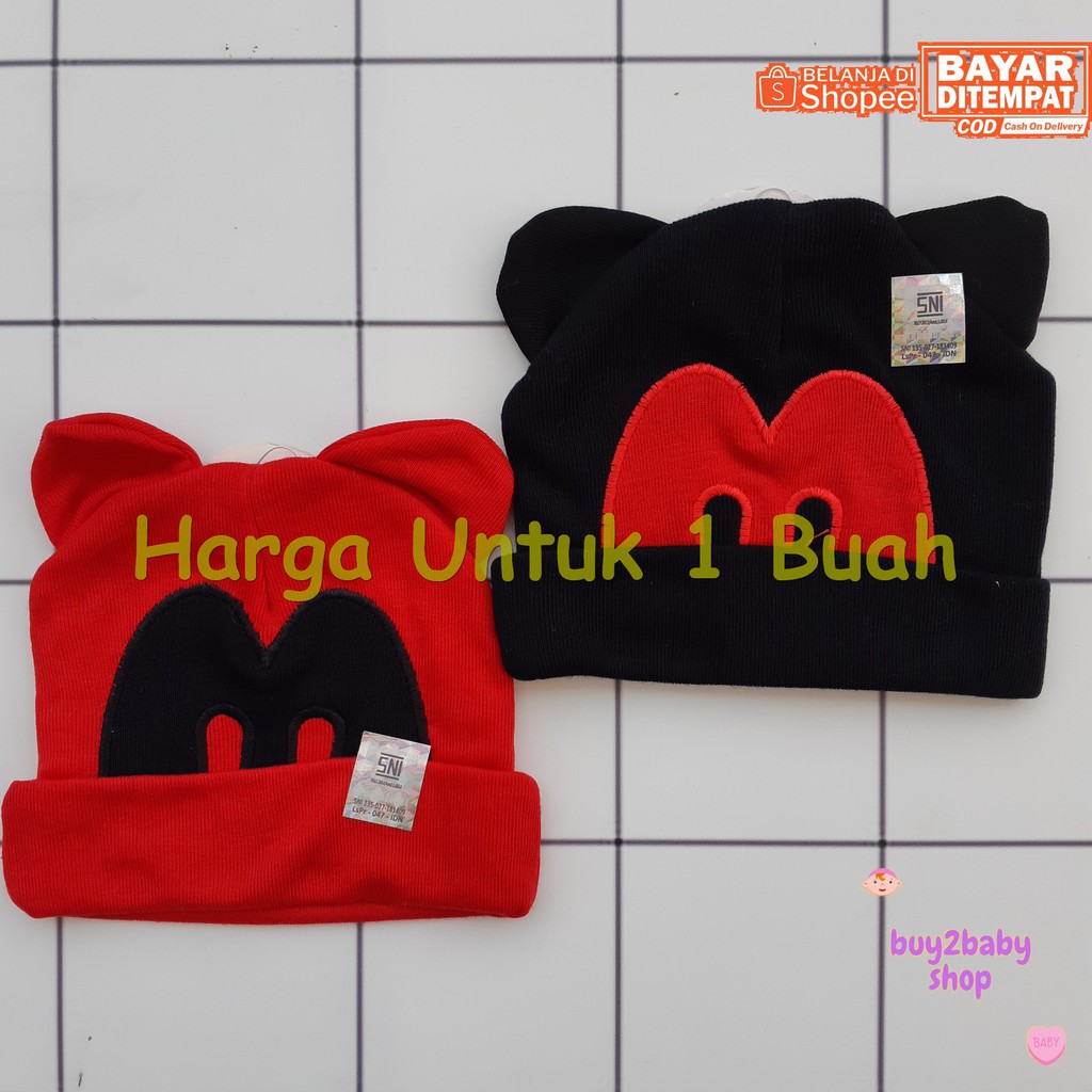 Topi kupluk bayi NIA bahan katun Cat Series 0-3 Bulan isi 1 PCS