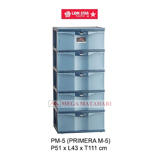 Lemari laci PRIMERA MEDIUM susun 5 PM5 LION STAR (P51 x L43 x T111 cm)