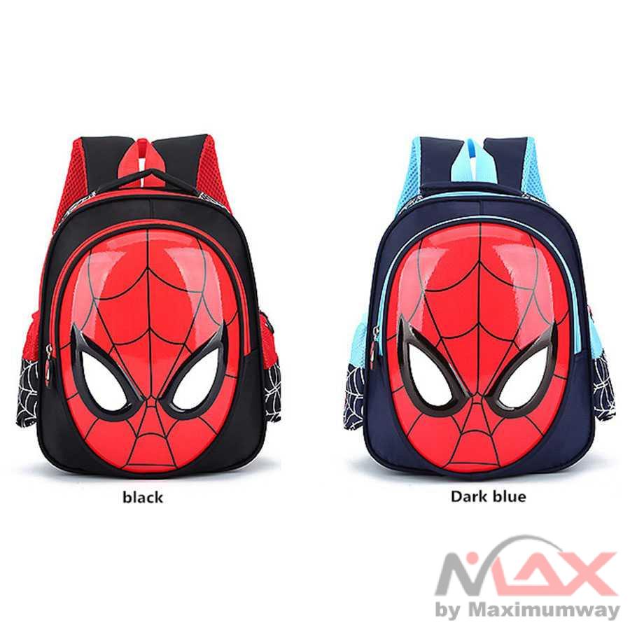 KAFVNIE Tas Ransel Sekolah Anak Backpack Model Spiderman - 1801 Warna Dark Blue