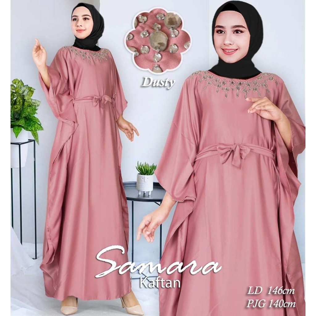 Baju Kaftan Wanita Dewasa/Baju Muslim Perempuan Model Timur Tengah Samara Kaftan