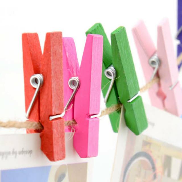 Wooden clip warna rainbow uk 3.5 cm