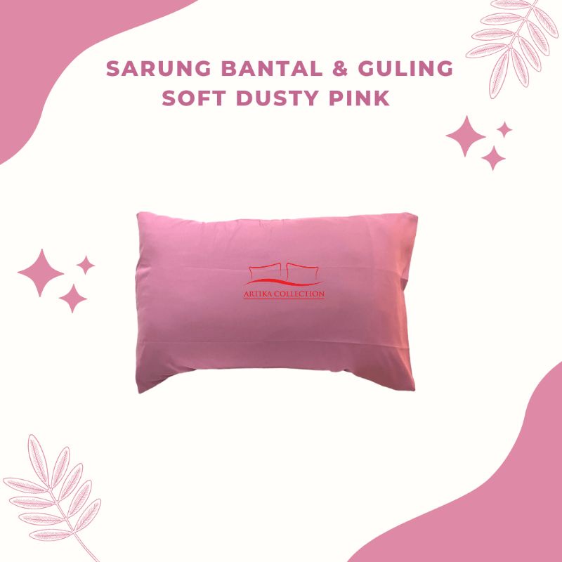 Hanya Tambahan Sarung Bantal Guling Warna Soft Dusty Pink