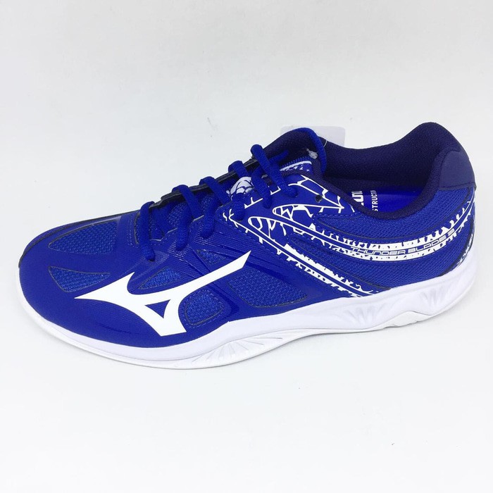 mantul habis badminton Sepatu volley mizuno original Thunderblade LOW true blue white 2020