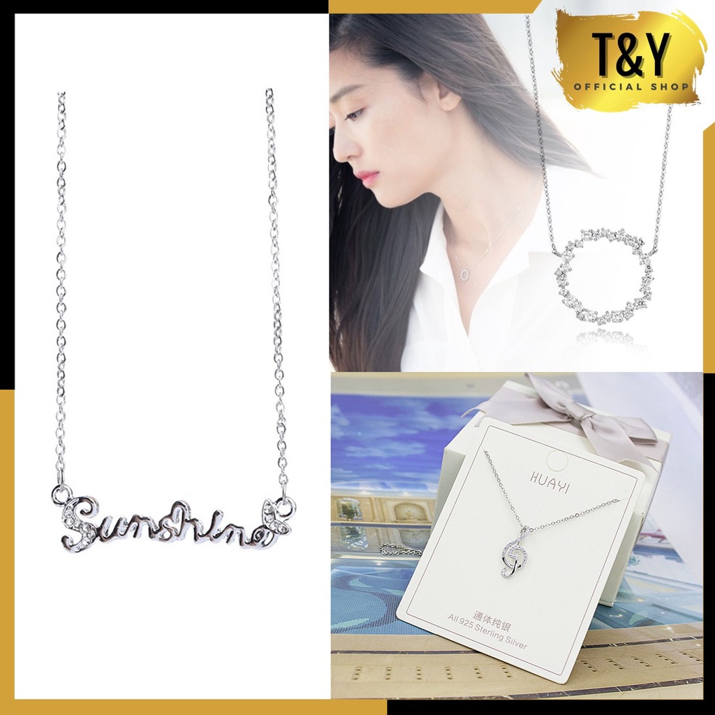 T&amp;Y Kalung 6538 Titanium Crystal Woman Fashion Jewerly impor