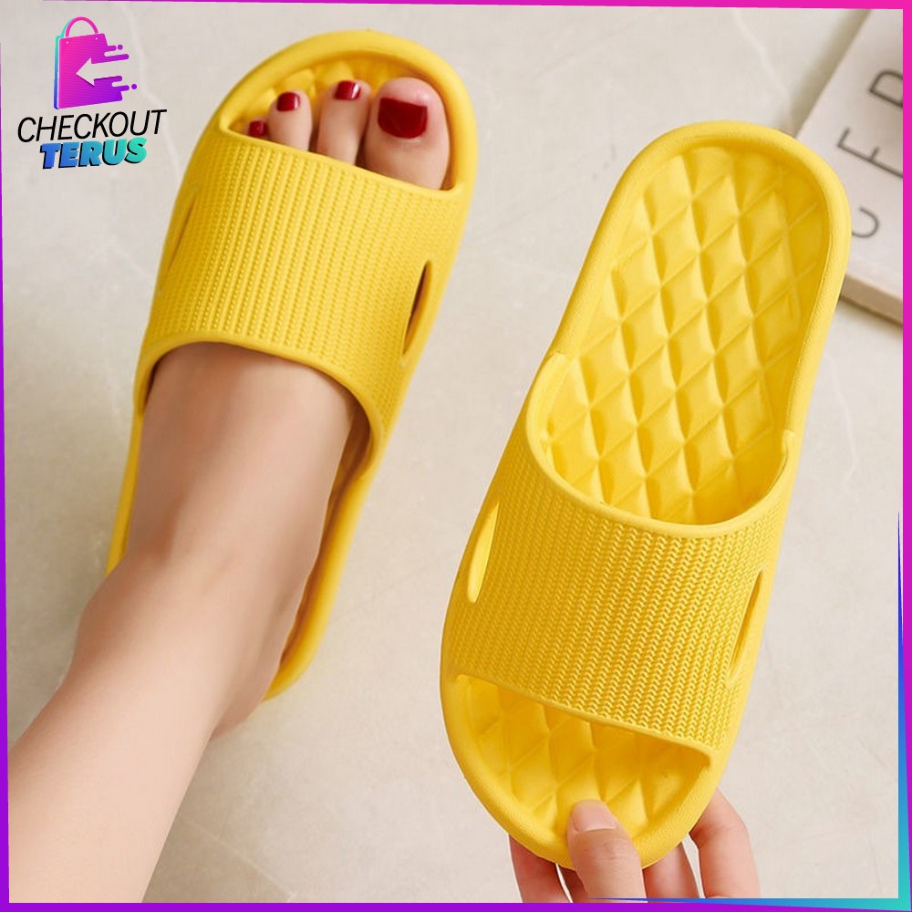 CT S35 Sandal Rumah Berkualitas EVA Karet Polos Dan Sandal Kamar Mandi Berbahan Empuk Karet Couple Polos Korean Style Anti Selip