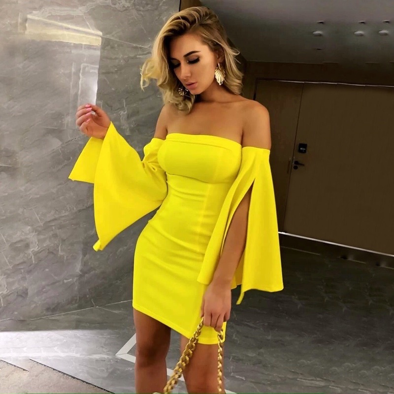 Dress pesta wanita cape dress bodycon party kasual dress sabrina off shoulder kemben dress bodycon b