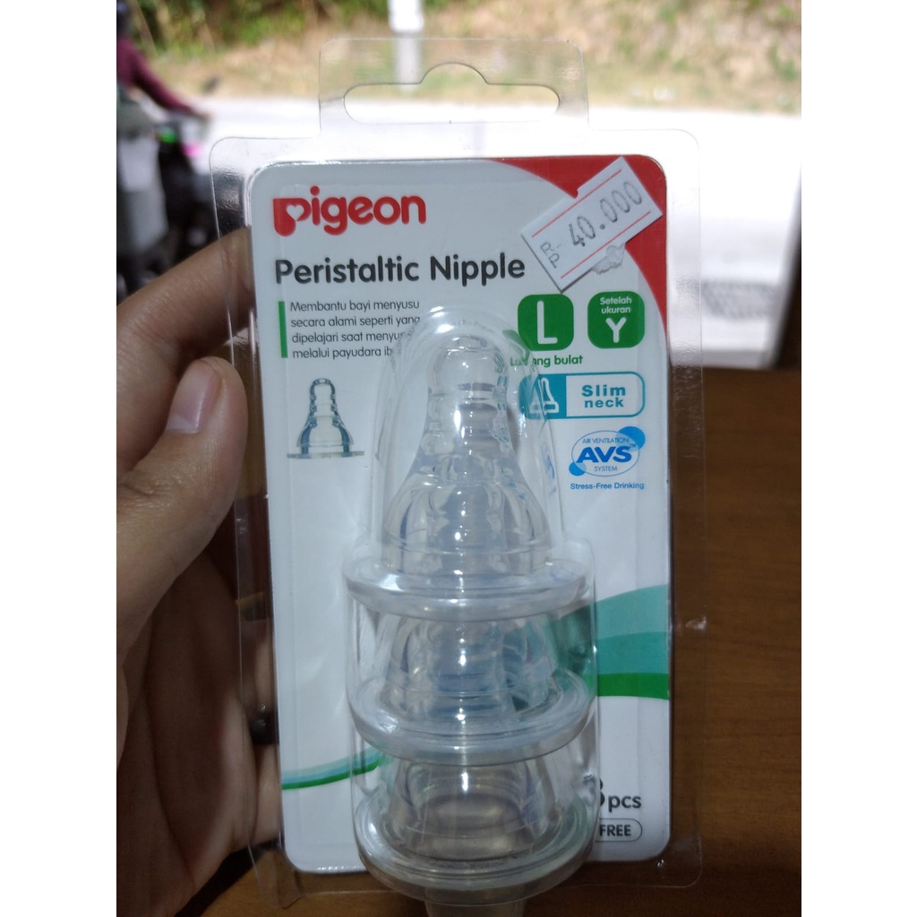 Pigeon Peristaltic Nipple SLIM NECK Blister isi 3 Pcs