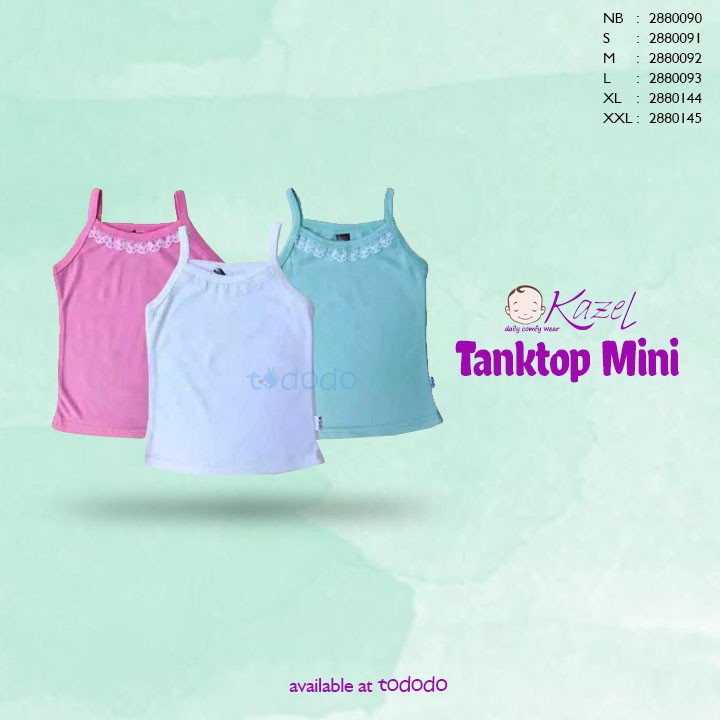 Kaos Dalaman Bayi Anak Tanktop Renda Kazel