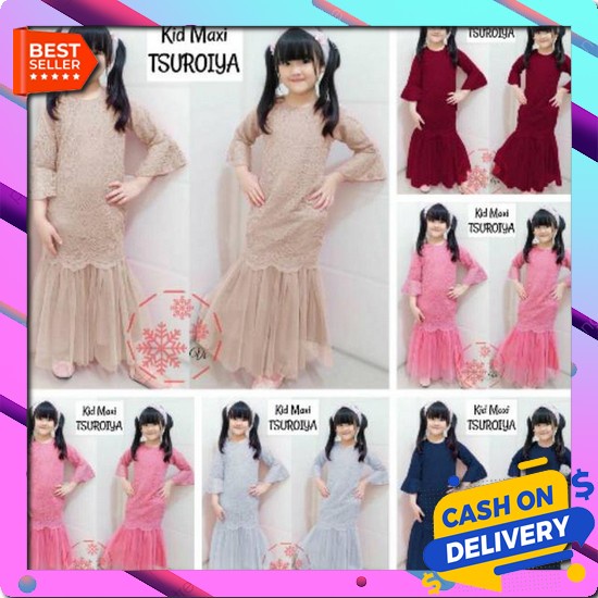 Malika Series By Qavio Gamis Anak Cantik Dress Anak Original By Qavio Nadia Polka Gamis Anak Perempu