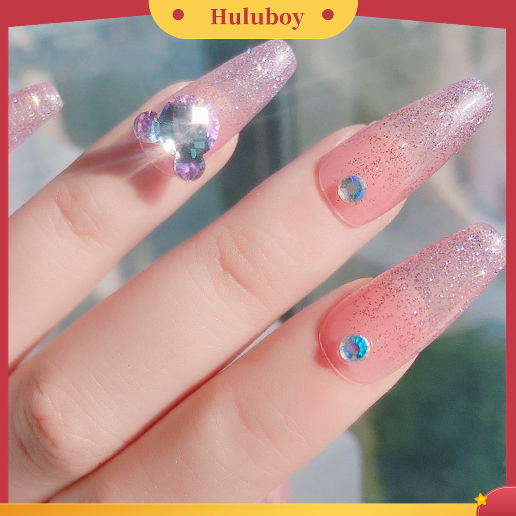 Huluboy Huluboy♡ 5pcs Glitter Berlian Imitasi Multi Sisi Untuk Dekorasi Nail Art