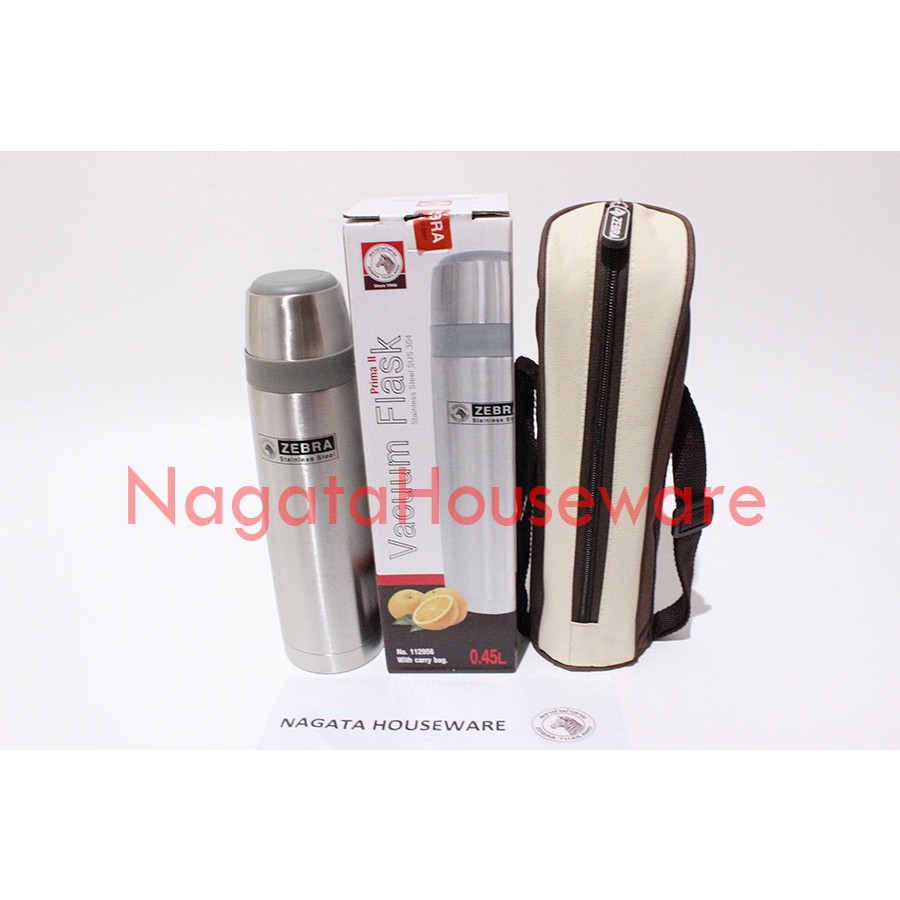 Termos Air Panas Stainless / Thermos Air Panas Stenlis / Termos Teh Kopi / Vacuum Flask Zebra 0.45L 