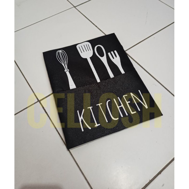 Celemek Masak Apron Barista Chef Masak Dapur Apron Waterproof Anti Kotor  - Black