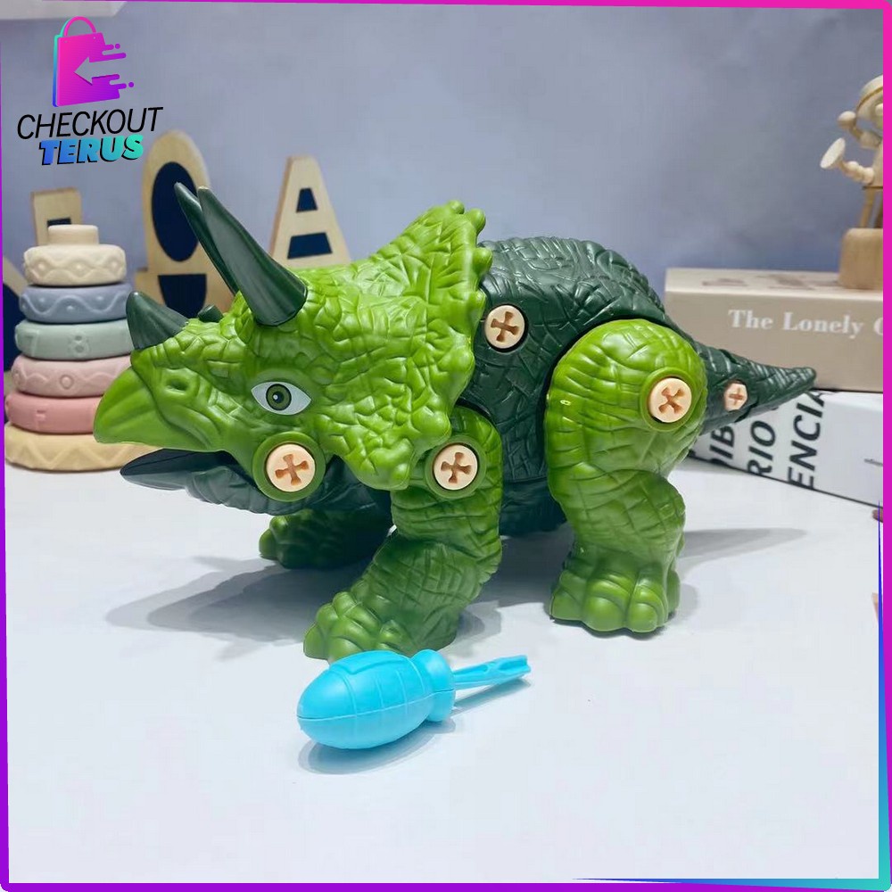 CT M158 Mainan Anak Dinosaurus Mainan Assembly DIY Mainan Edukasi Dino Bongkar Pasang Anak Laki Laki