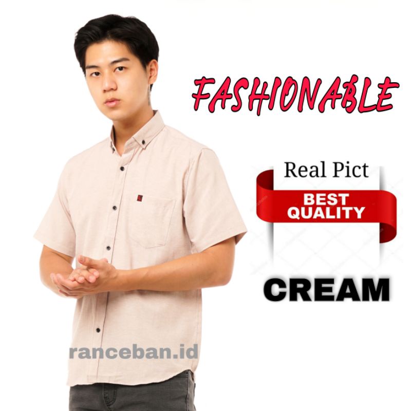 Hem Cowok Lengan Pendek Baju Kemeja Pria Lengan Pendek Kemeja Kerja Kantor Pria Polos Lengan Pendek 