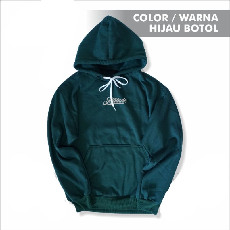 Sweater Hoodie Distro Pria Cotton Fleece Hijau Army Premium