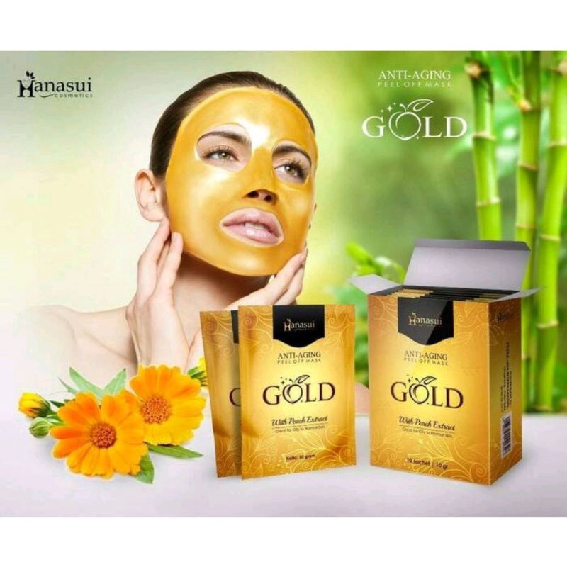Naturgo Hanasui Lightening Peel Off Face Mask Gold Anti Aging