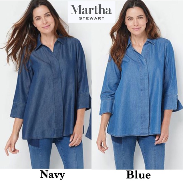 Martha Stewart Denim Blouse - Blouse Branded