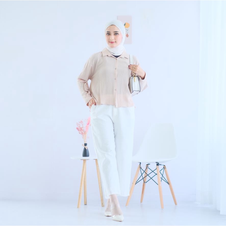 (MSB) KEMEJA CROP CLASSY OVERSIZE CRINCLE AIRFLOW PREMIUM