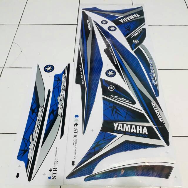 Striping sticker variasi new jupiter mx 135 lc exciter biru