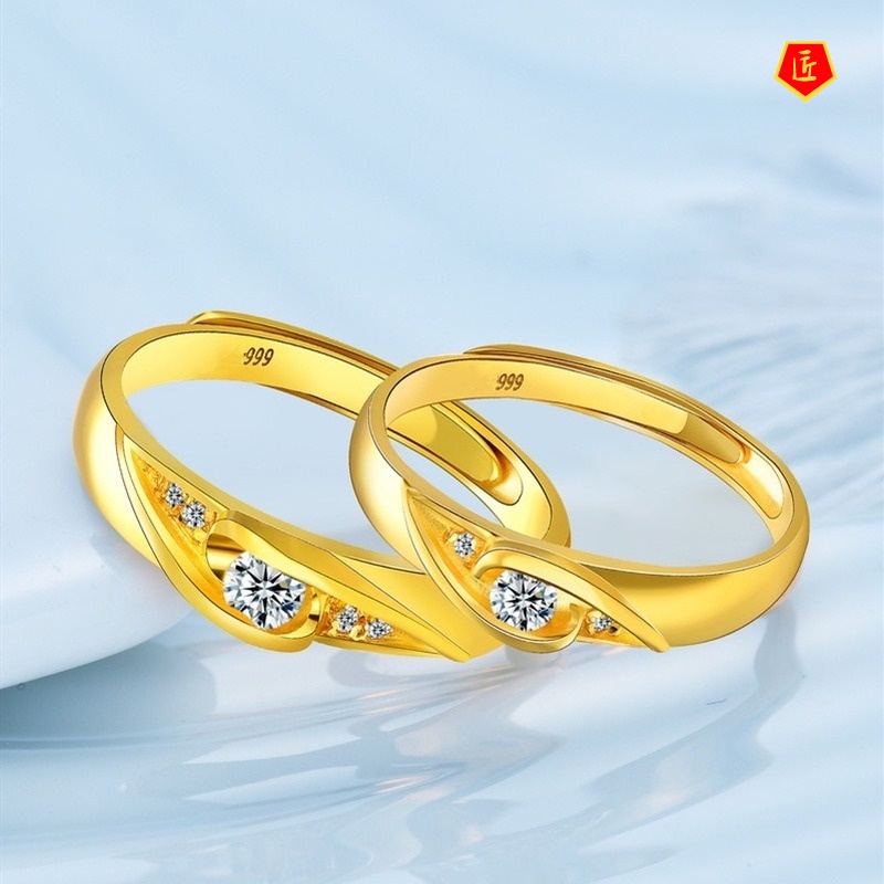 [Ready Stock]Fashion Personality Couple Gold Ring