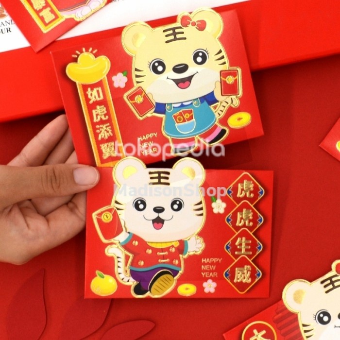 Angpao imlek Macan 2022 Premium Amplop Angpau Happy New Year Murah Harga Grosir Termurah