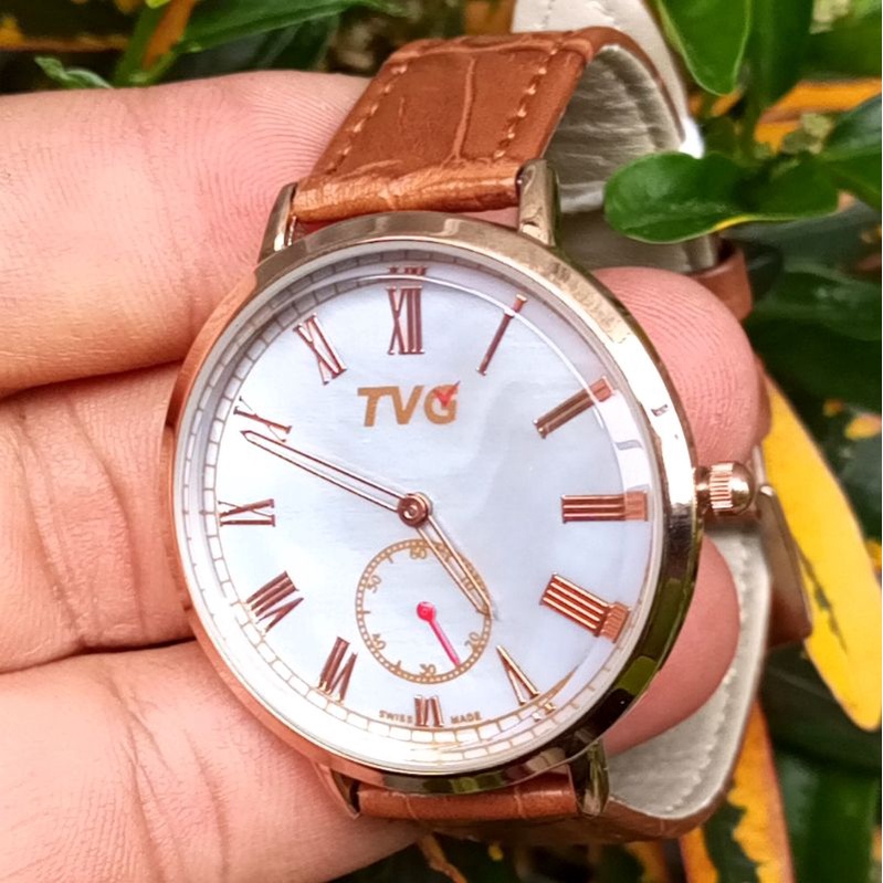 Fhasion import korea | jam tangan kulit  wanita crono aktif| Jam Tangan cewek  original tvg Garansi 1 tahun