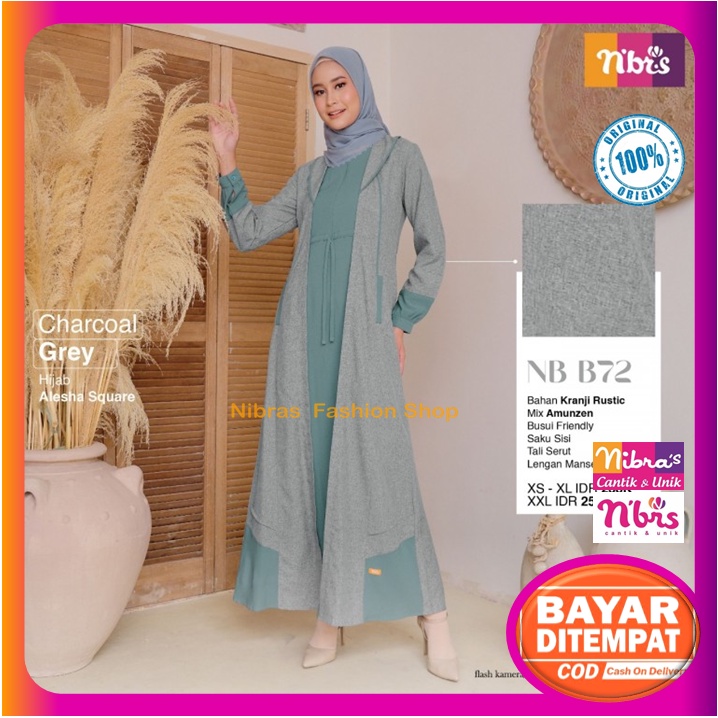 Gamis Merk Nibras Terbaru 2022 Nb B72 Gamis Nibras Promo Baju Dress Dres Wanita Dewasa Muslim Merek 