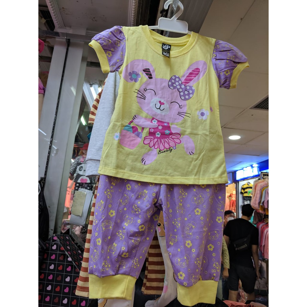 Setelan Anak Perempuan V3 BUNNY / Baju Anak Perempuan V3 Lengan Pendek / Stelan Anak Perempuan