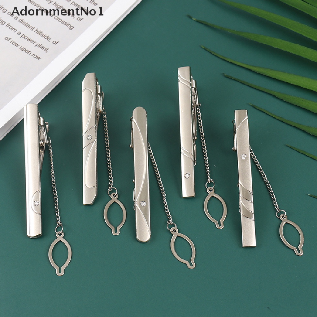 (AdornmentNo1) 1pc Klip Penjepit Dasi Bahan Stainless Steel Warna Silver Untuk Pria