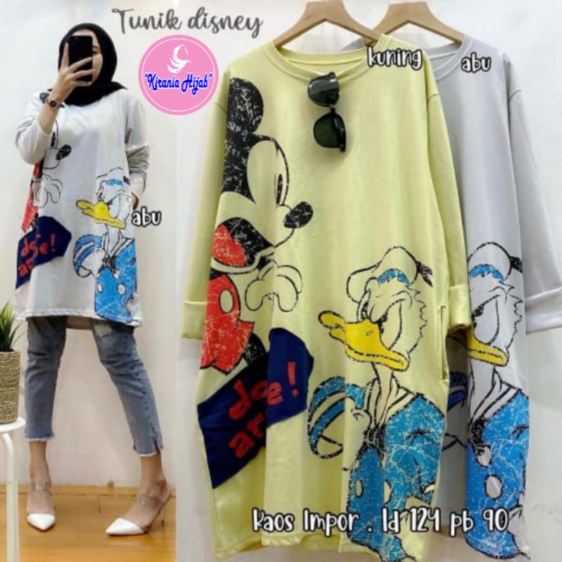 TUNIK DISNEY/TUNIK WANITA KAOS IMPORT/TUNIK IMPORT LD 124