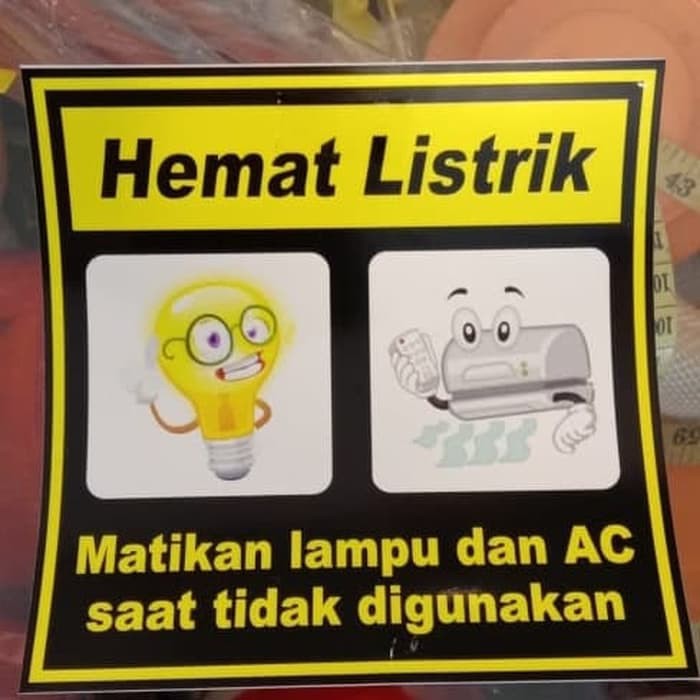

SIGNLABEL HEMAT LISTRIK MURAH 10X10CM