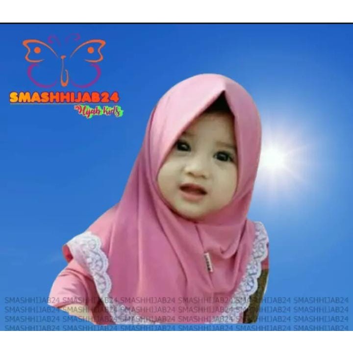 Jilbab Anak Bayi POLOS RENDA Hijab Anak 0 - 3 tahun SMASHHIJAB24 Grosir Kerudung Anak