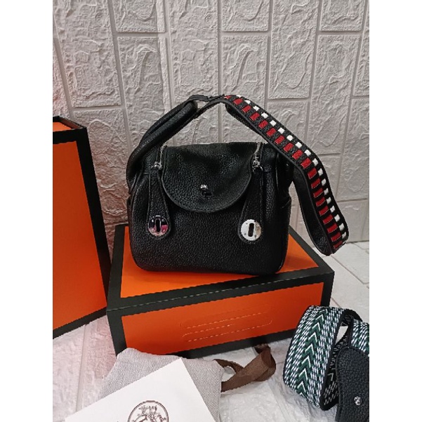 tas fashion import Lindi mini 2 tali free box, tas bahu dan selempang mini double strap