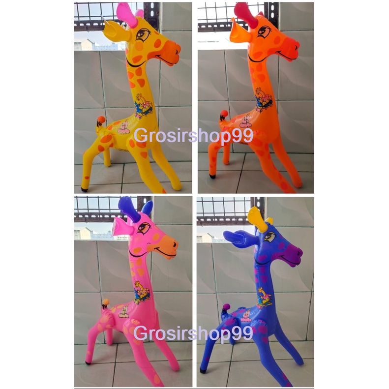 Mainan Balon Tiupan Boneka Jerapah Bahan Tebal Bahan PVC SNI