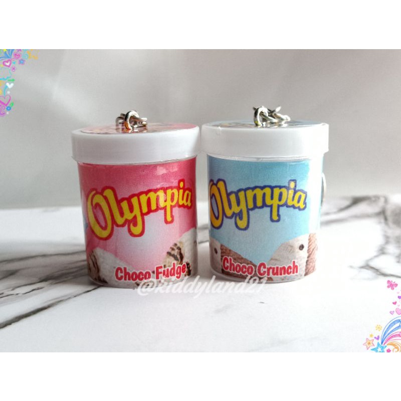 (Minimal 4 biji) Gantungan Kunci Unik Miniatur Ice Cream Cup-Campina