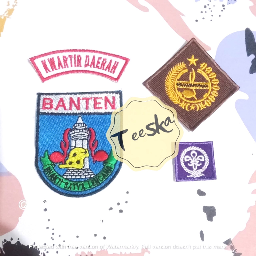 Jual Set Atribut Seragam Pramuka Logo Tunas Kelapa dan Wosm, Logo