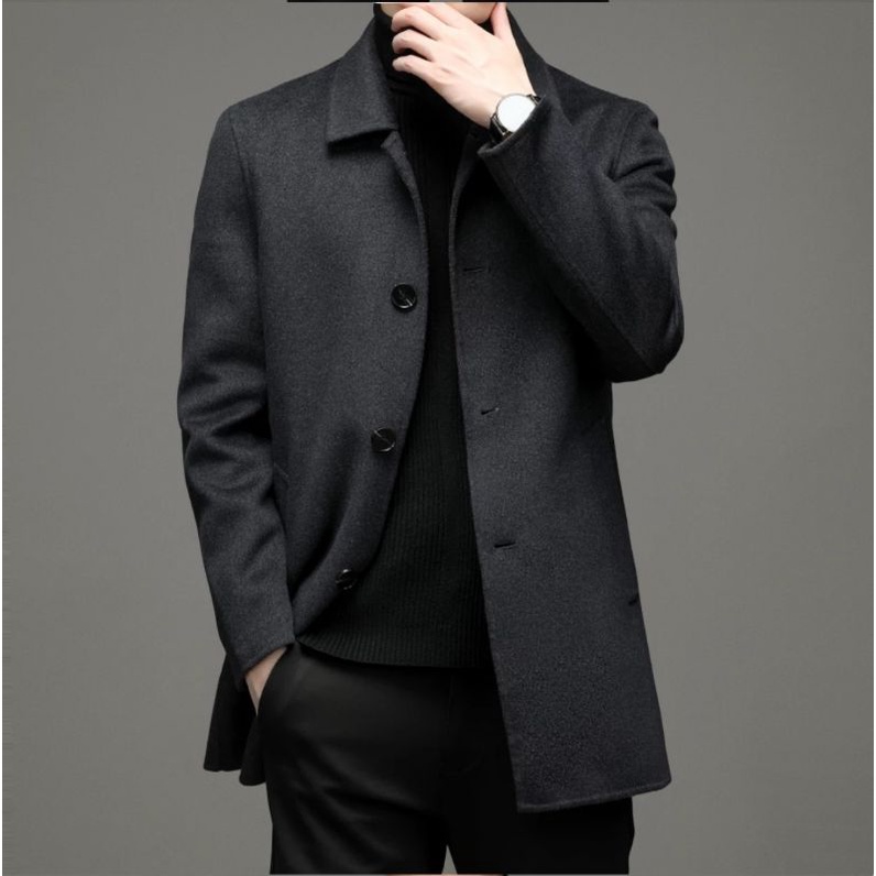 longcoat pria mantel musim dingin jaket panjang pria terbaru