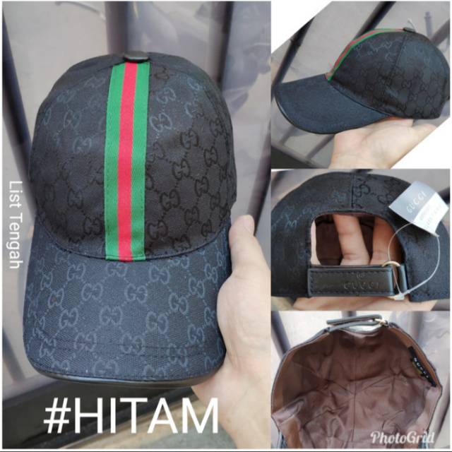 ready topi gucci dengan lapisan kain di dalam (premium tanpa box) - Cream