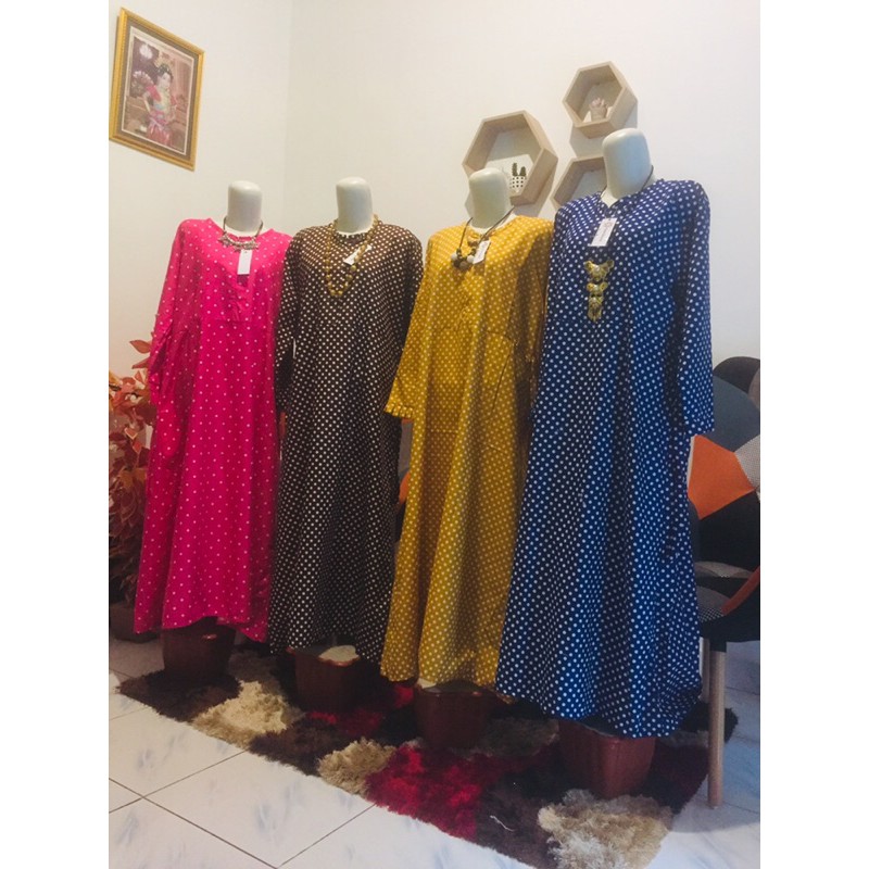 Gamis katun Polkadot