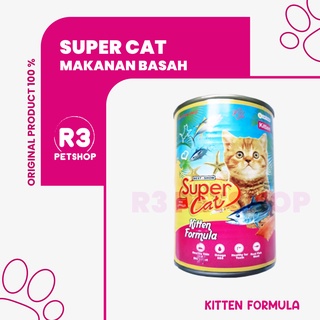 Makanan Kucing Basah Super Cat kaleng 400gr @1dus 24pcs (grab gosend)