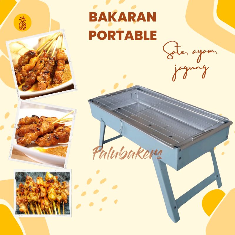 Bakaran Sate Portable / Alat Panggang Bbq / Bakaran Ayam, Sate Jagung Ikan